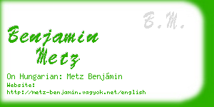 benjamin metz business card